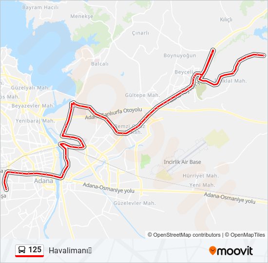 125 bus Line Map