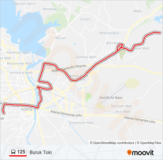 125 bus Line Map