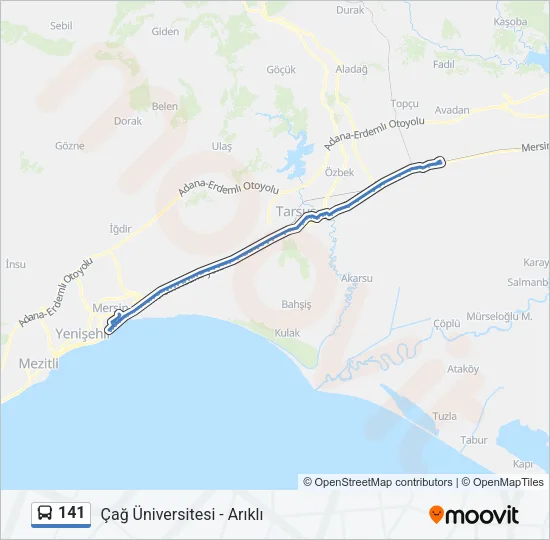 141 Bus Line Map