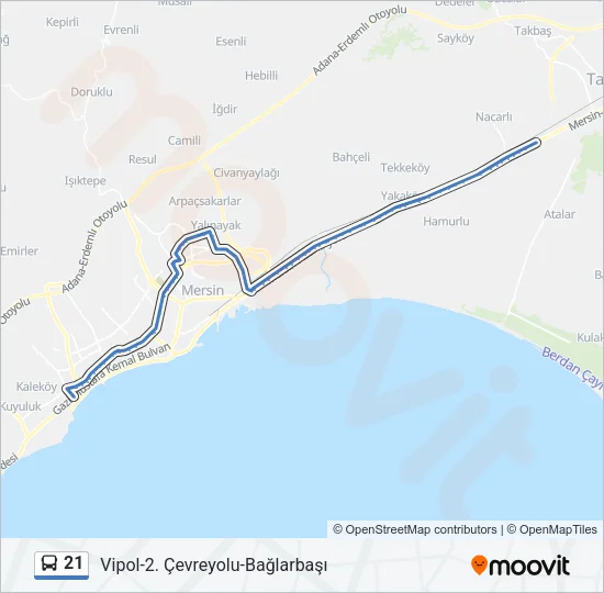 21 Bus Line Map