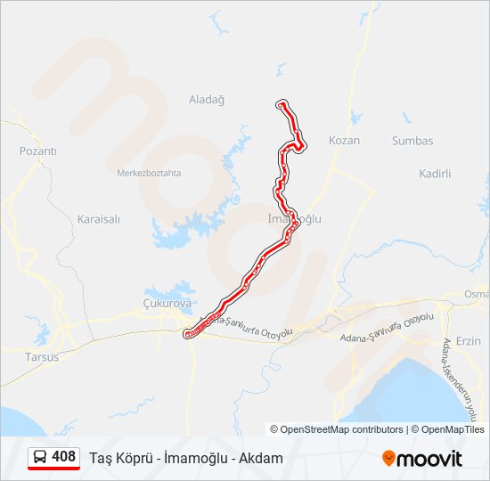 408 bus Line Map