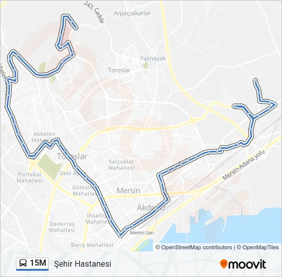 15M Bus Line Map