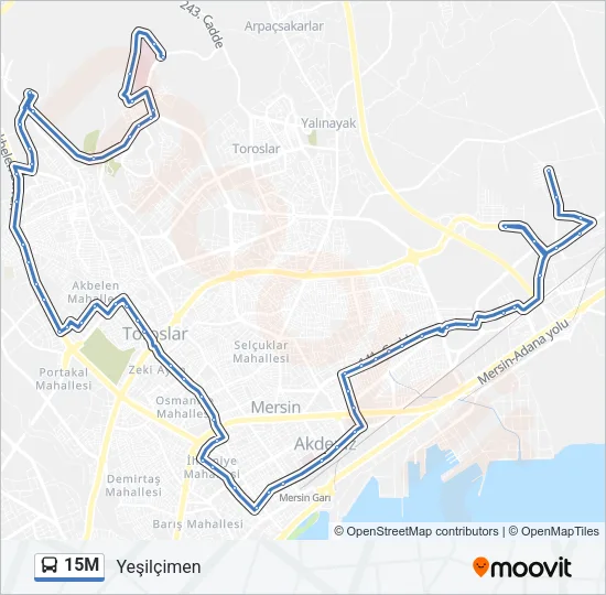15M Bus Line Map