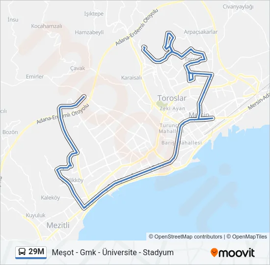 29M Bus Line Map