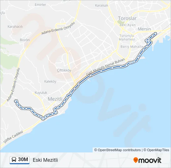 30M Bus Line Map