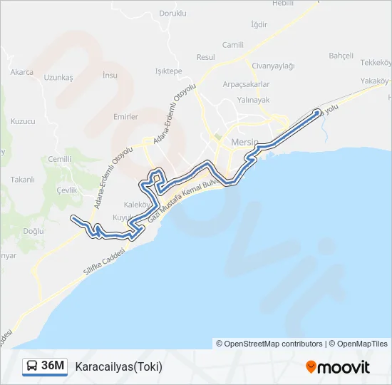 36M Bus Line Map