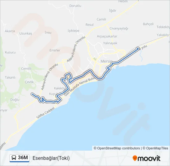 36M Bus Line Map
