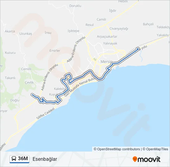 36M Bus Line Map
