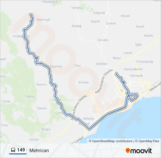 149 Bus Line Map