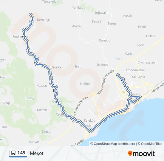 149 Bus Line Map