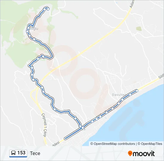 153 Bus Line Map