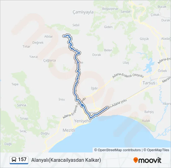 157 Bus Line Map