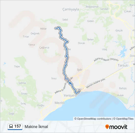 157 Bus Line Map