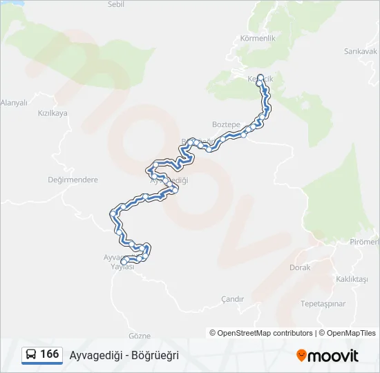 166 Bus Line Map