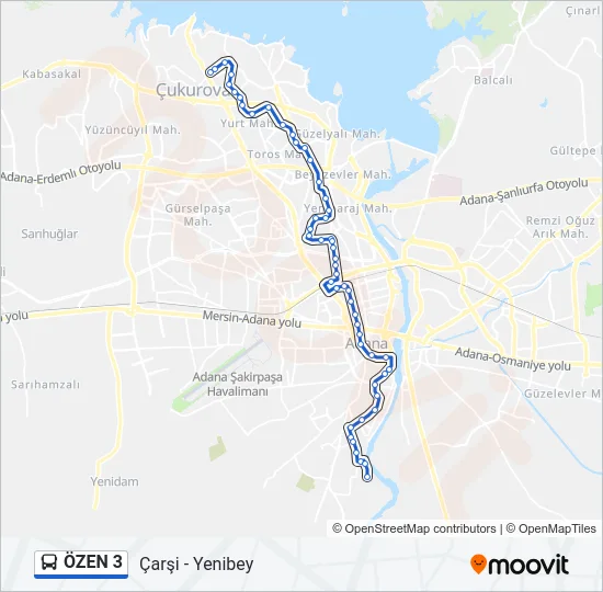 ÖZEN 3 Bus Line Map