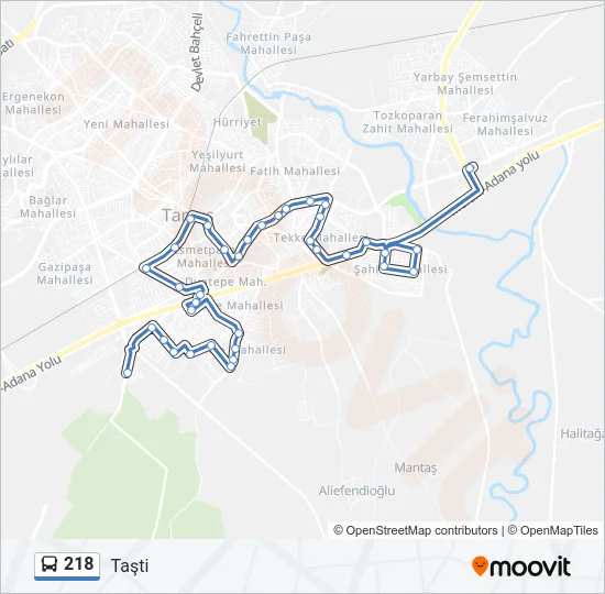 218 Bus Line Map