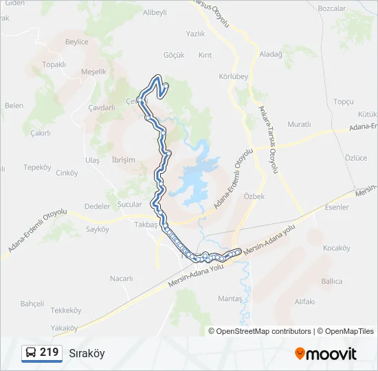 219 Bus Line Map