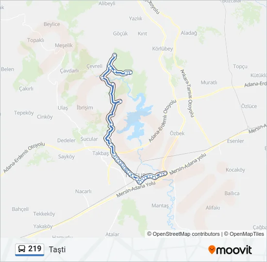 219 Bus Line Map