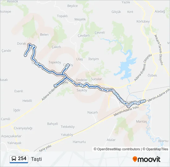 254 Bus Line Map