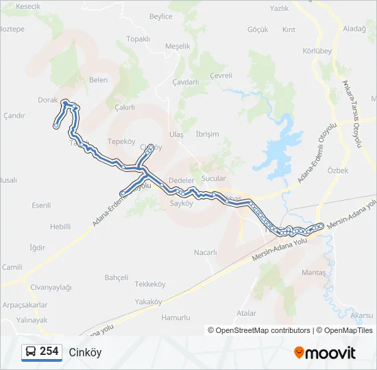 254 Bus Line Map