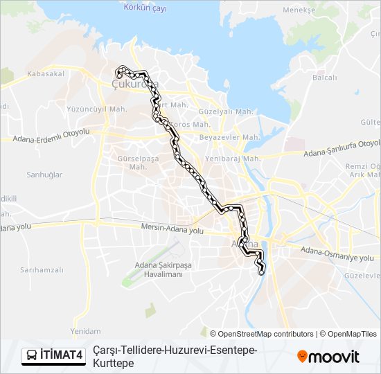 İTİMAT4 bus Line Map