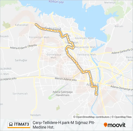 İTİMAT3 Bus Line Map