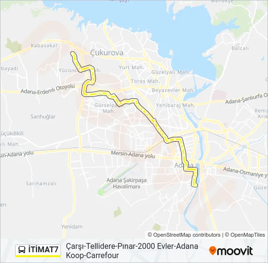 İTİMAT7 Bus Line Map