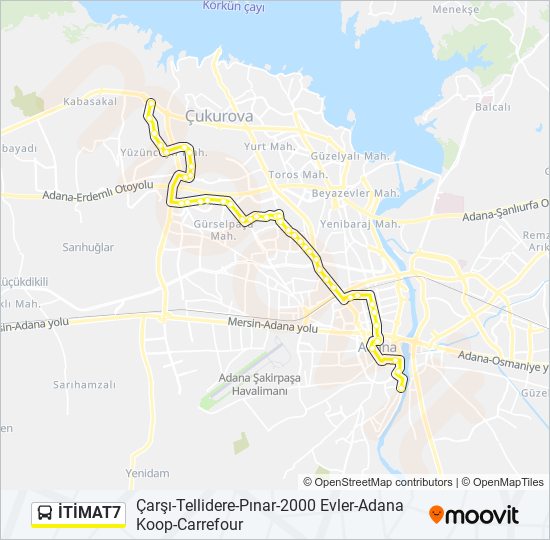 İTİMAT7 otobüs Hattı Haritası