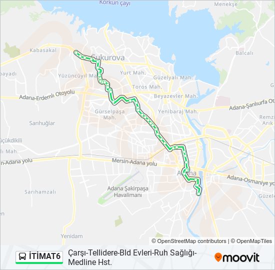 İTİMAT6 otobüs Hattı Haritası