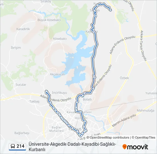 214 Bus Line Map