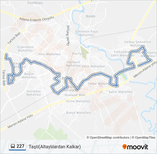 227 Bus Line Map