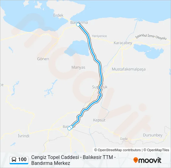 100 Bus Line Map