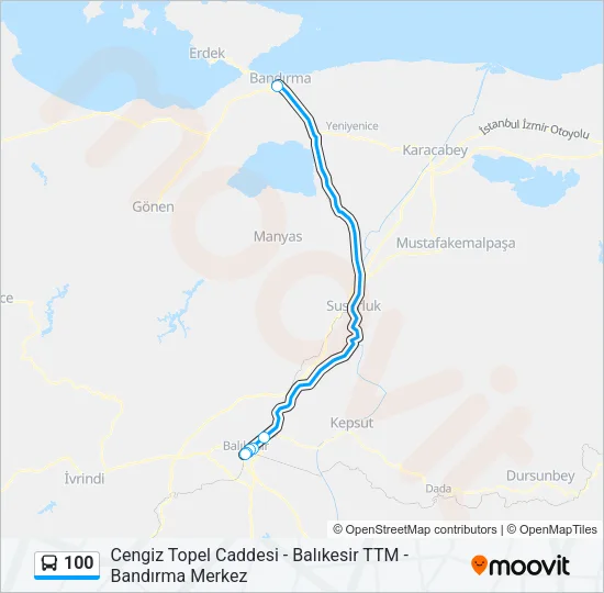 100 Bus Line Map