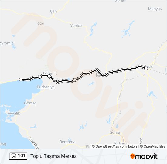 101 bus Line Map