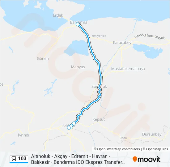 103 Bus Line Map