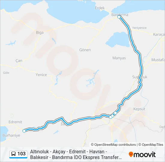 103 Bus Line Map