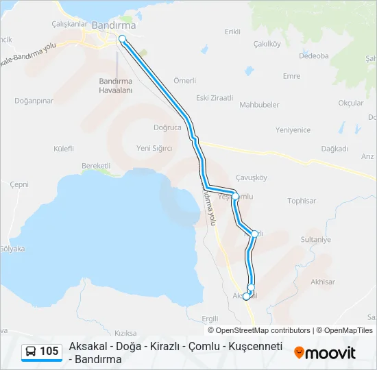 105 Bus Line Map