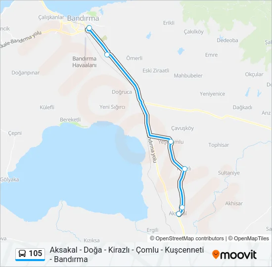 105 Bus Line Map