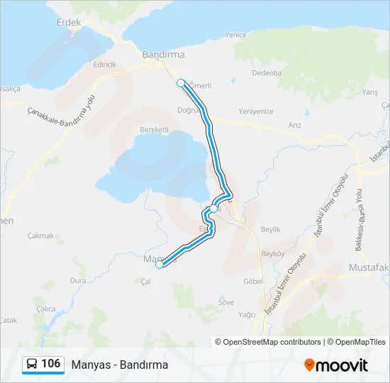 106 Bus Line Map