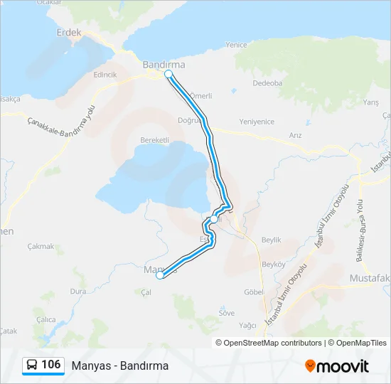 106 Bus Line Map