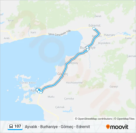 107 Bus Line Map