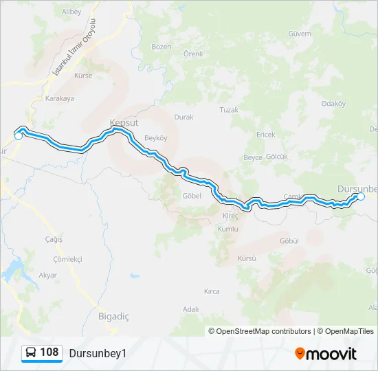 108 Bus Line Map