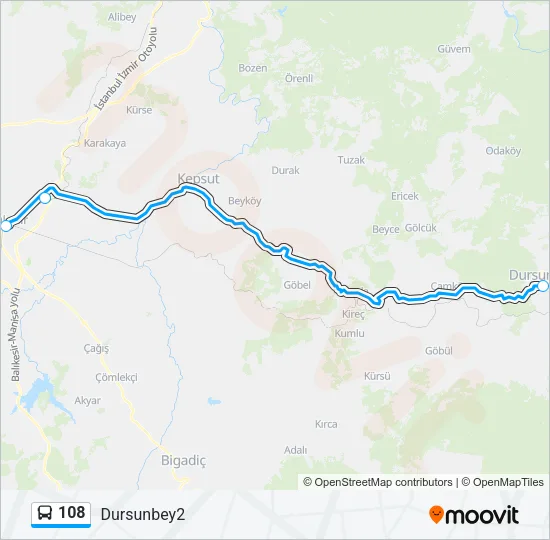 108 Bus Line Map