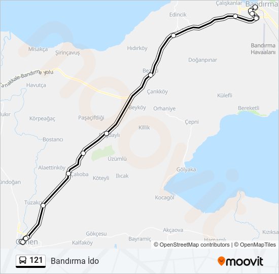 121 bus Line Map