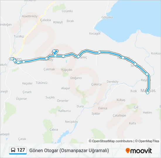 127 Bus Line Map