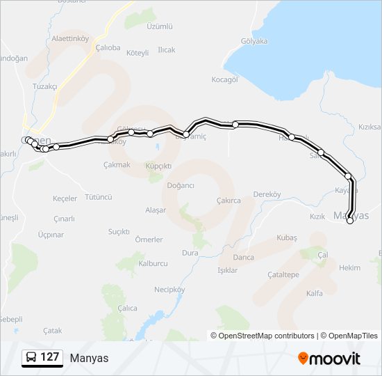 127 Bus Line Map