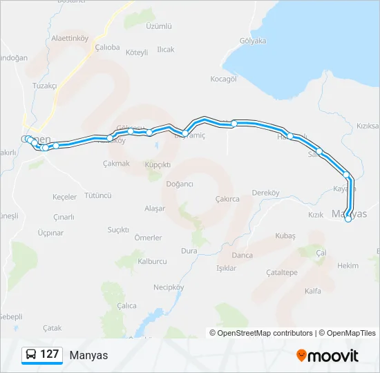127 Bus Line Map