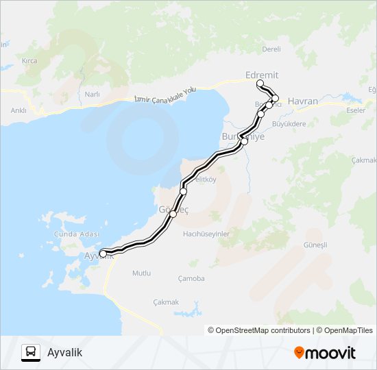 EDREMİT-AYVALIK bus Line Map