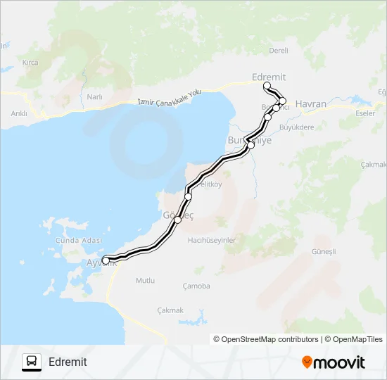 EDREMİT-AYVALIK Bus Line Map