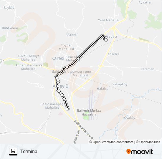 TERMİNAL - TTM - BAHÇELİEVLER bus Line Map